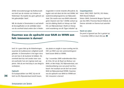 Innoveren en Leren (brochure) - Innoveren met water