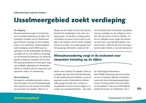 Innoveren en Leren (brochure) - Innoveren met water