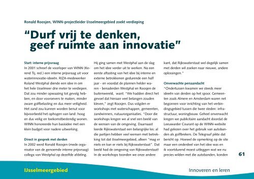 Innoveren en Leren (brochure) - Innoveren met water