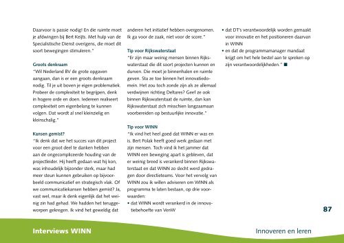 Innoveren en Leren (brochure) - Innoveren met water