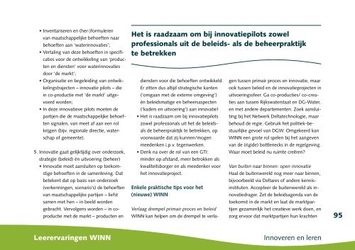 Innoveren en Leren (brochure) - Innoveren met water