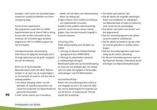 Innoveren en Leren (brochure) - Innoveren met water