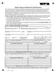 Health, Allergy & Medication Questionnaire - WPS