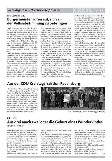 Aus den Ortsverbänden KREISTEIL - CDU Kreisverband Ravensburg