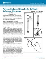 Polymer Body and Glass Body, Refillable Reference ... - Sensorex