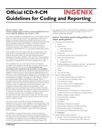 Official ICD-9-CM Guidelines for Coding and Reporting