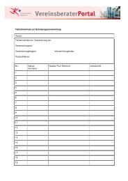 Teilnehmerliste Vereinsgründung - lsb h-Vereinsberater