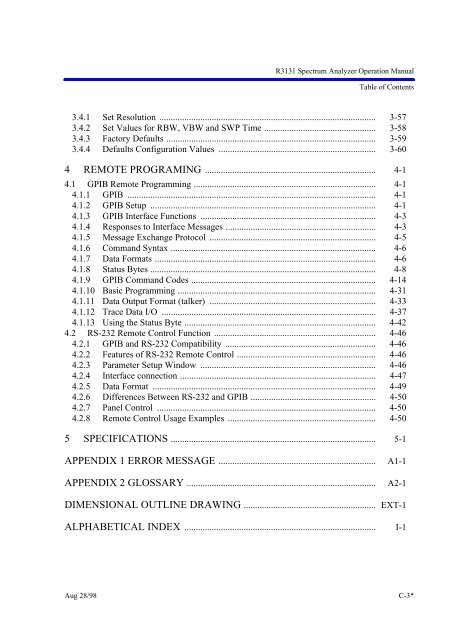 R3131 Spectrum Analyzer Operation Manual - Dudleylab.com