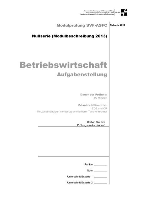 Management Betriebswirtschaft Aufgabenstellung / PDF