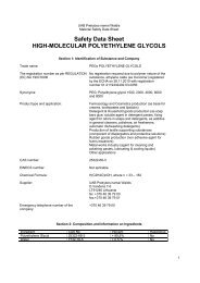 MSDS polyethylene glycols HM - Waldis