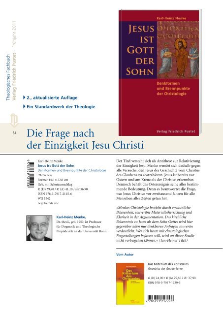 Verlag Friedrich Pustet GE SCH I CHTE T HEO LO GIE