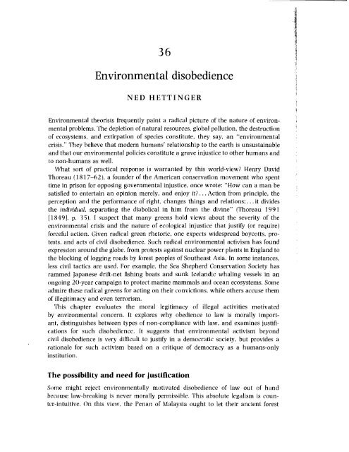 36 Environmental disobedience - Ned Hettinger
