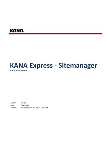 KANA Express - Sitemanager - Trinicom