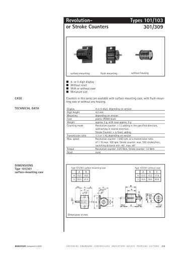 Types 101/103 301/309 - Hengstler Encoders