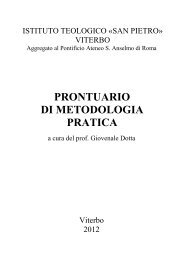 Prontuario di metodologia pratica - Istituto Teologico San Pietro