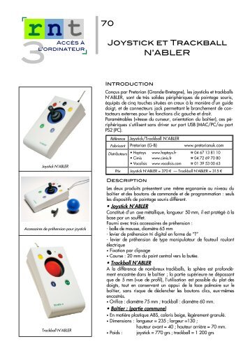 Joystick et Trackball N'ABLER. - Moteurline - APF