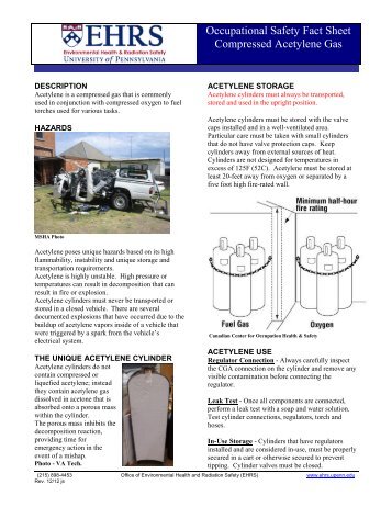 Compressed Acetylene Gas - Environmental Health & Radiation ...