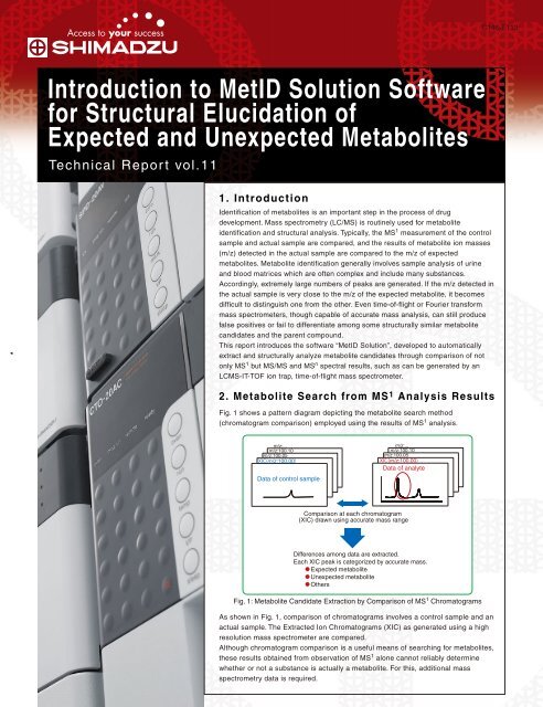 Introduction to MetID Solution Software for Structural ... - Shimadzu