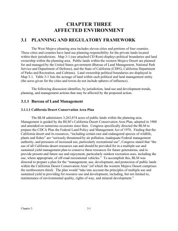 West Mojave Plan FEIR/S - Desert Managers Group