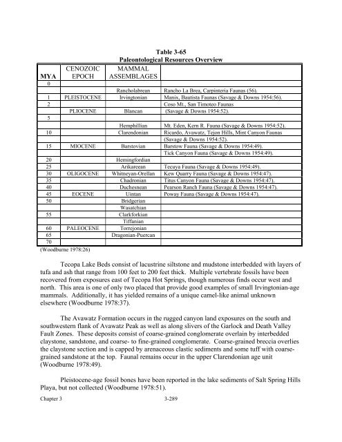 West Mojave Plan FEIR/S - Desert Managers Group