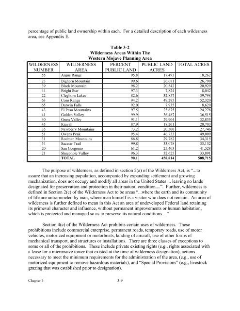 West Mojave Plan FEIR/S - Desert Managers Group