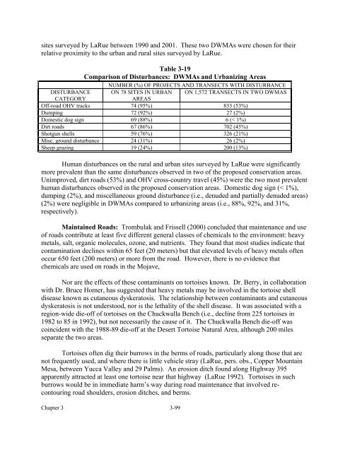 West Mojave Plan FEIR/S - Desert Managers Group