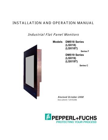 INSTALLATION AND OPERATION MANUAL - Pepperl+Fuchs