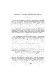 RESEARCH STATEMENT: AN EXTENDED VERSION My main ...