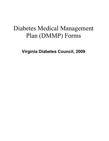 Diabetes Medical Management Plan (DMMP) Forms