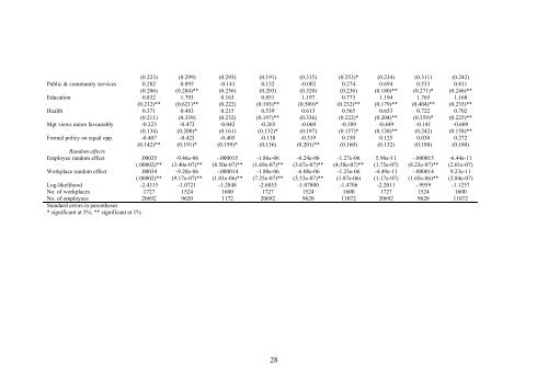 A multilevel analysis of job satisfaction in Britain - WERS 2004