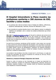 El Hospital Universitario la Plana muestra las profesiones sanitarias ...