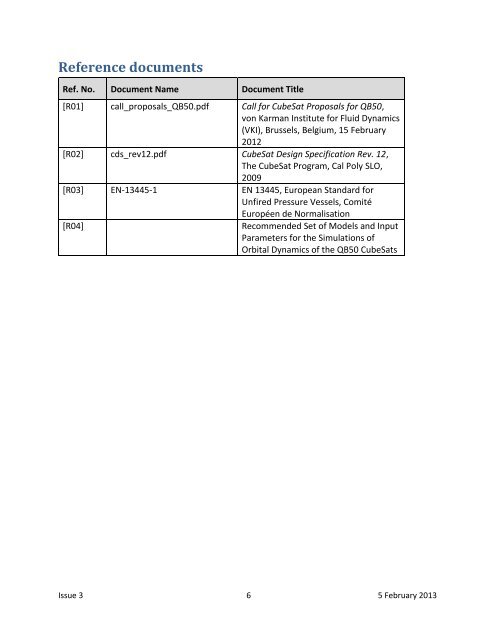 QB50 System Requirements Document