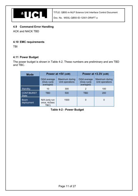 QB50 System Requirements Document