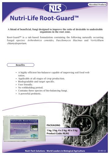 a detailed product information sheet. - Nutri-Tech Solutions