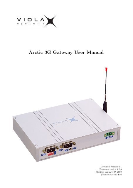 Arctic 3G Gateway User Manual - Viola Systems