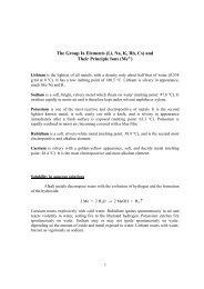 The Group Ia Elements (Li, Na, K, Rb, Cs) and Their Principle Ions ...