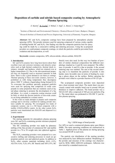 Deposition of carbide and nitride based composite coating by ...