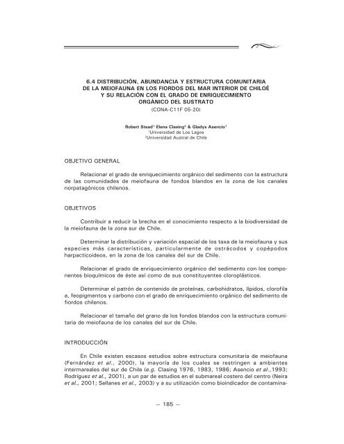 DistribuciÃ³n, abundancia y estructura comunitaria de la ... - Shoa