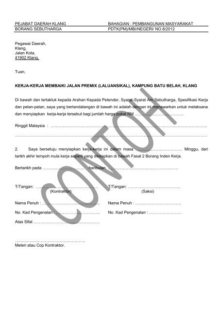 JABATAN KERJA RAYA - Sistem Tender Dokumen dan Sebutharga