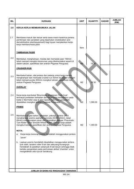 JABATAN KERJA RAYA - Sistem Tender Dokumen dan Sebutharga