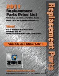 Replacement Parts Price List - State Industries