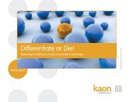 Differentiate or Die! - Kaon Interactive Inc.