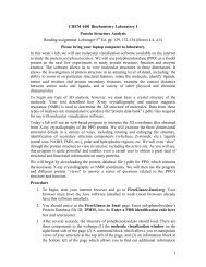 1 CHEM 4401 Biochemistry Laboratory I Protein Structure Analysis ...