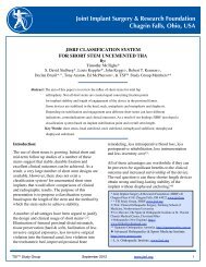 JISRF Classification System for Short Stem Uncemented THA