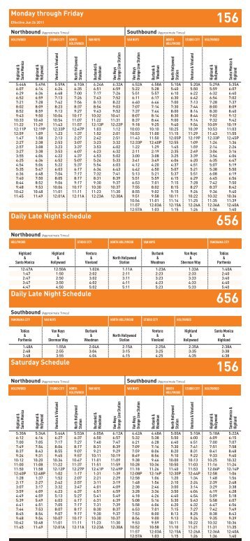 Lines 156-656 -- Metro Local - Van Nuys – Hollywood - Panorama ...