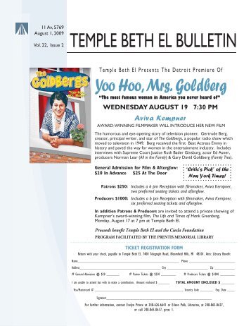 Aug Bulletin 09.indd - Temple Beth El
