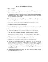 Writer's Workshop RULES and EXPECTATIONS - University of ...