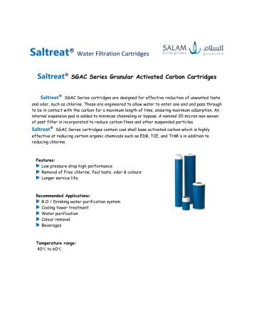 SaltreatÂ® Water Filtration Cartridges - SALAM Enterprises