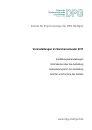 Institut fÃ¼r Psychoanalyse der DPG Stuttgart Veranstaltungen im ...