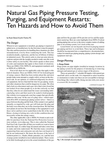 Natural Gas Piping Pressure Testing, Purging, and Equipment ...